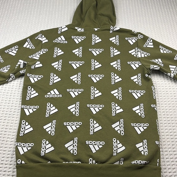 Adidas Men’s Green With White Logo Pullover Hoodie Size Medium Pre Owned - Picture 4 of 10